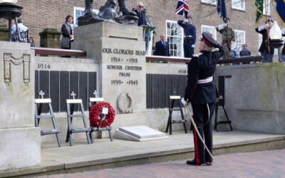 Unveiling of VC paver in Tunbridge Wells for Major Eric Dougall VC MC, 14th April, 2018