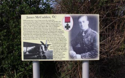 Paving Stone Tributes to Flying Ace James McCudden, 12th and 21st April, 2018