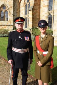 The Lord-Lieutenant pictured with CQMS Tabitha Gardiner from Tunbridge Wells Girls’ Grammar School CCF.